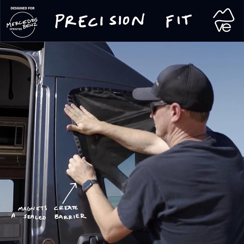 VanEssential Front Door Bug Screens (Pair) Designed for Mercedes-Benz Sprinter Van Years 2007- Current (Models:VS30 & NCV3) - Image 4